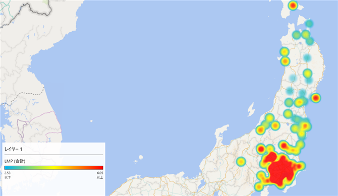 図5　5月5日のLMPの分布