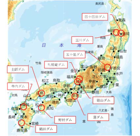 図5 表1掲載地点の位置図